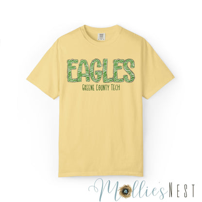ADULT. Comfort Color Eagles (Green Zebra Print)