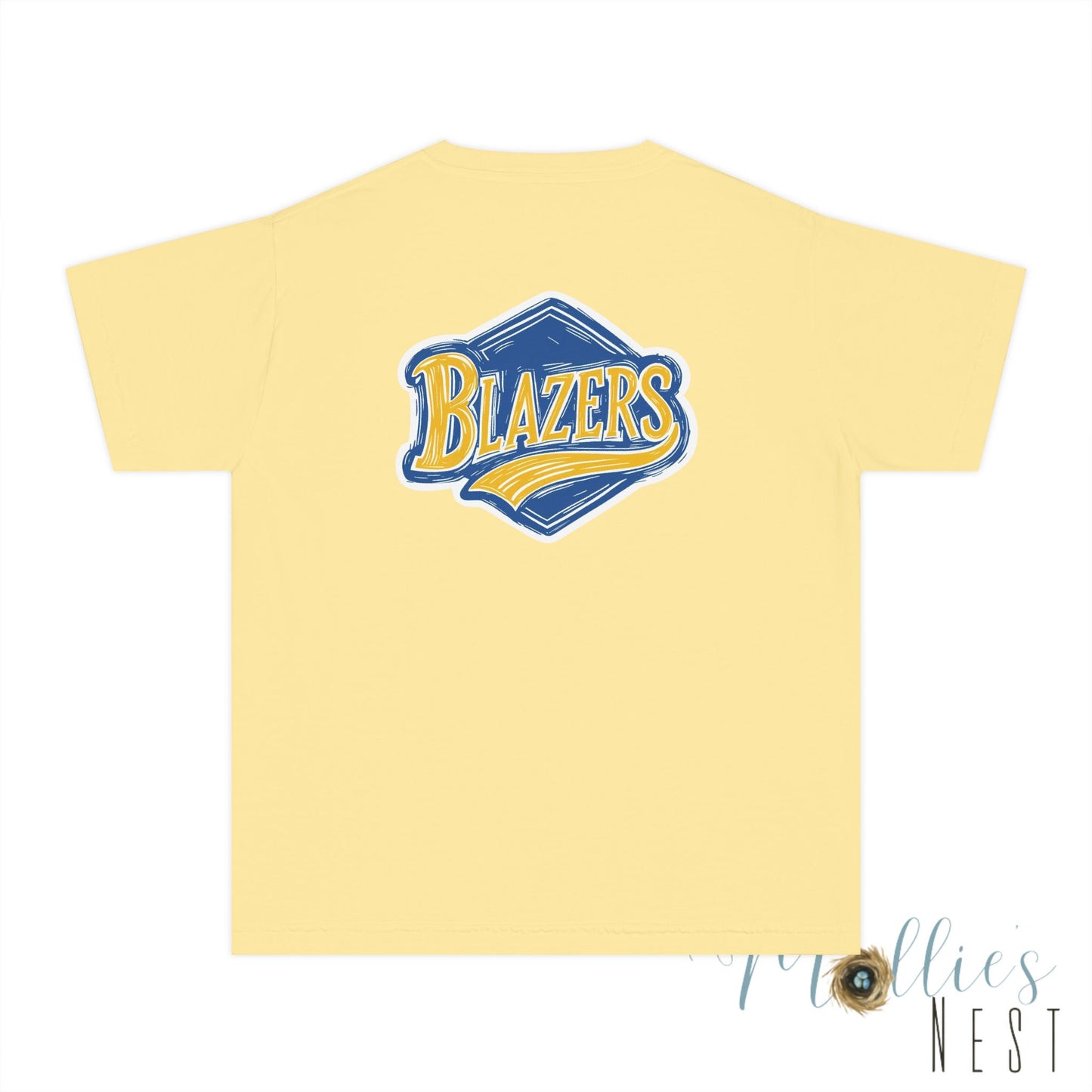 YOUTH Blazers Vin tage Logo T-Shirt — Retro Blue & Gold Team Logo T‑Shirt