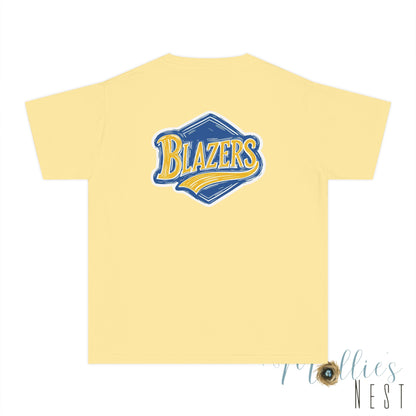 YOUTH Blazers Vin tage Logo T-Shirt — Retro Blue & Gold Team Logo T‑Shirt