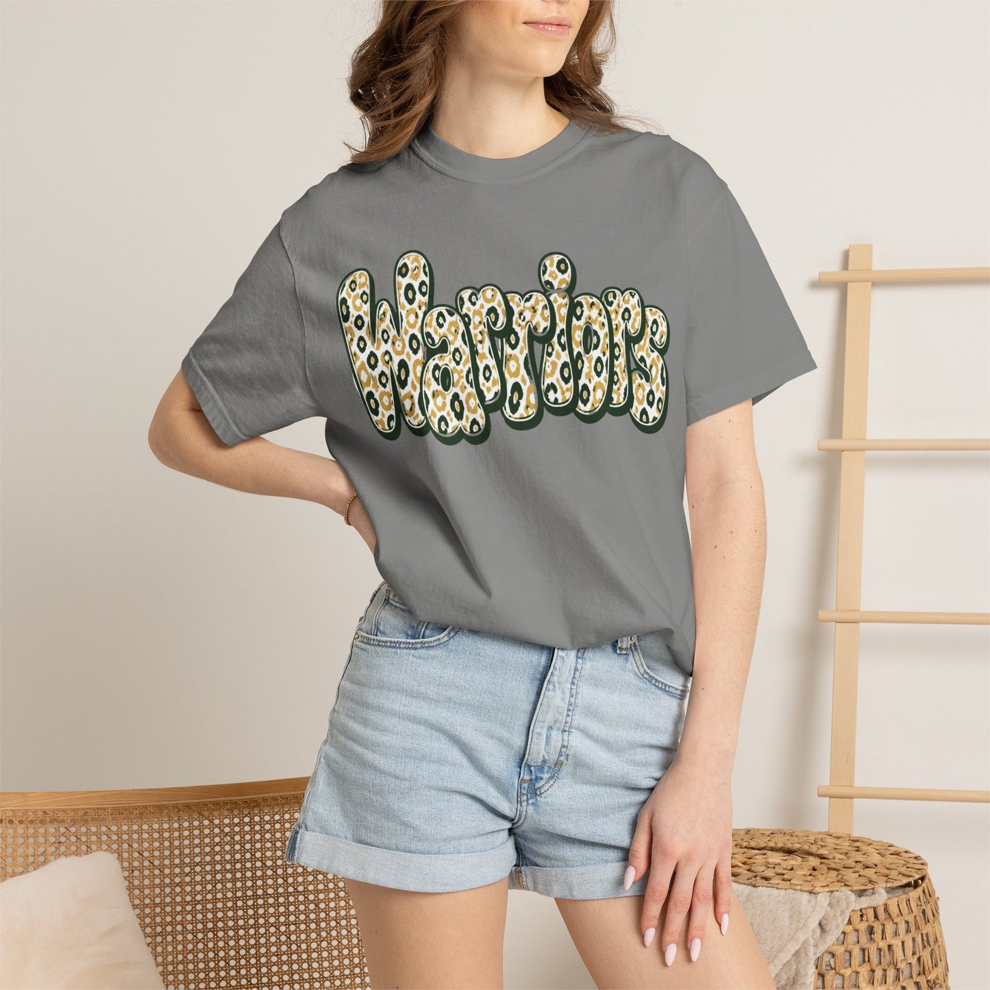 Warriors Leopard Script T-Shirt