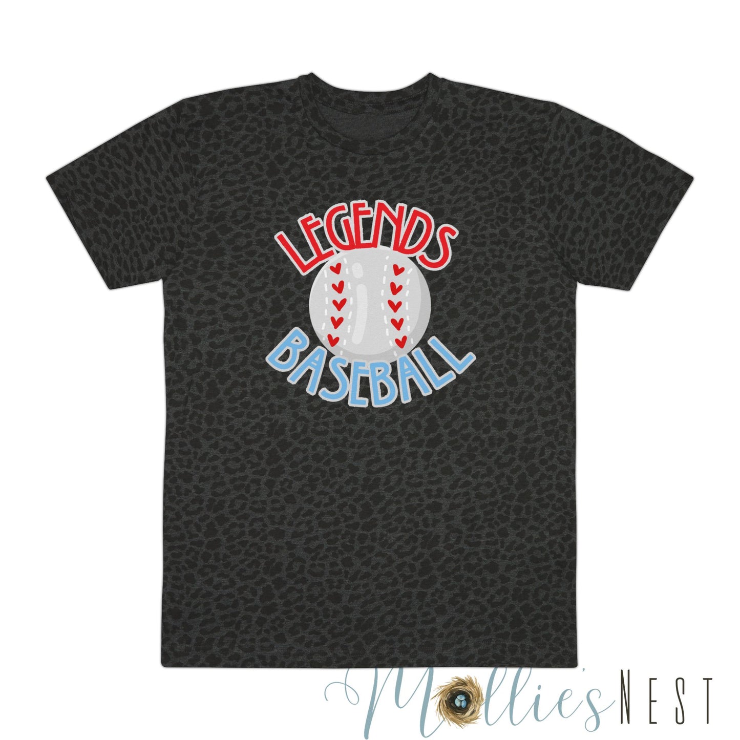 Camo & Leopard Legends Baseball Fine Jersey Tee. ADULT