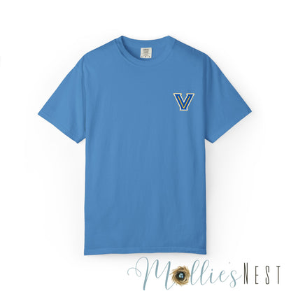 Valley View Light the Flame Football Helmet T-Shirt | Unisex Garment-Dyed Tee for Football Fans, Game Day Shirt, Sports Apparel, Casual Wear