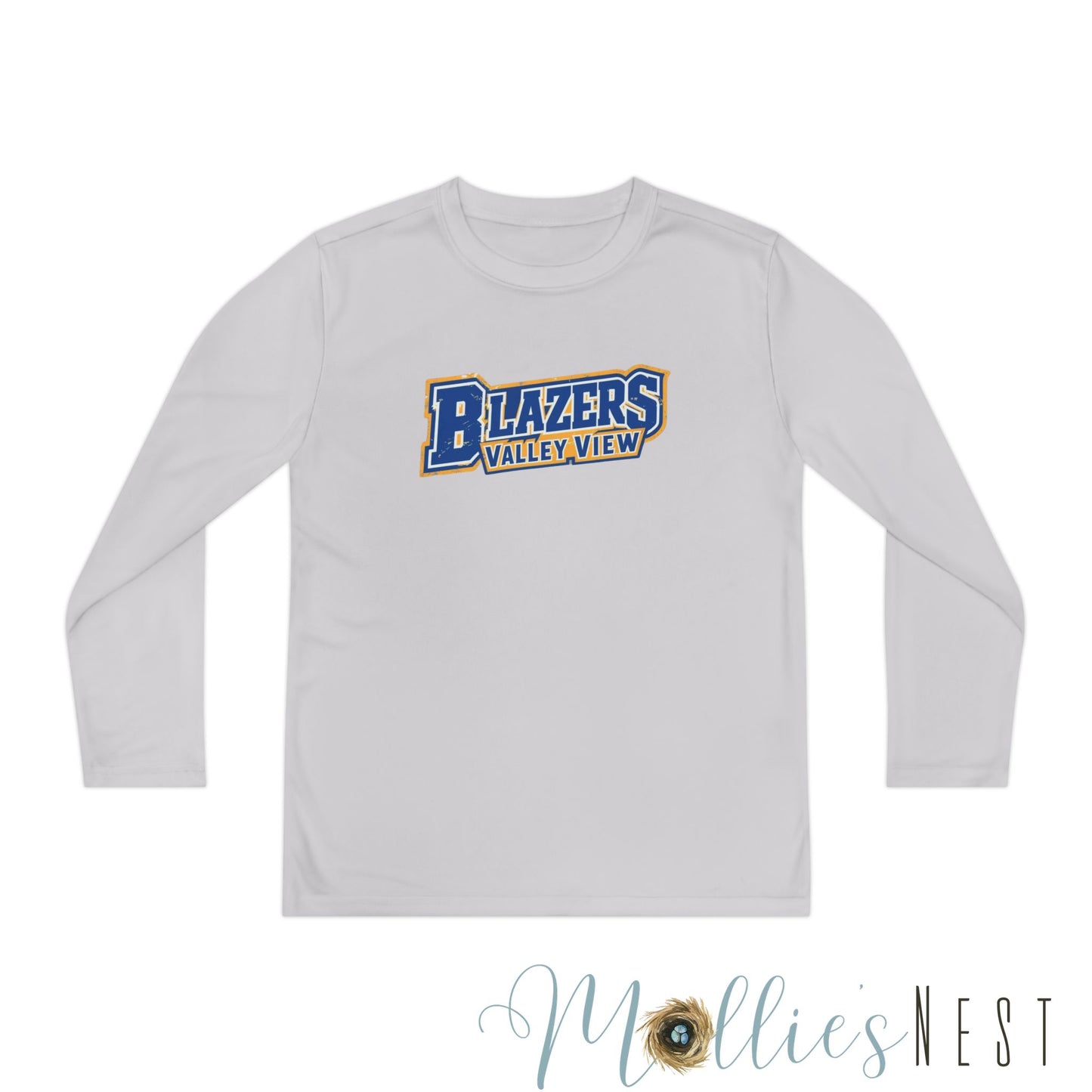 Youth Long Sleeve Competitor Tee. Valley View Blazers
