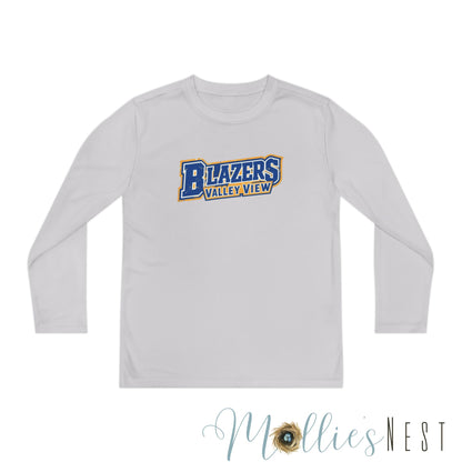 Youth Long Sleeve Competitor Tee. Valley View Blazers