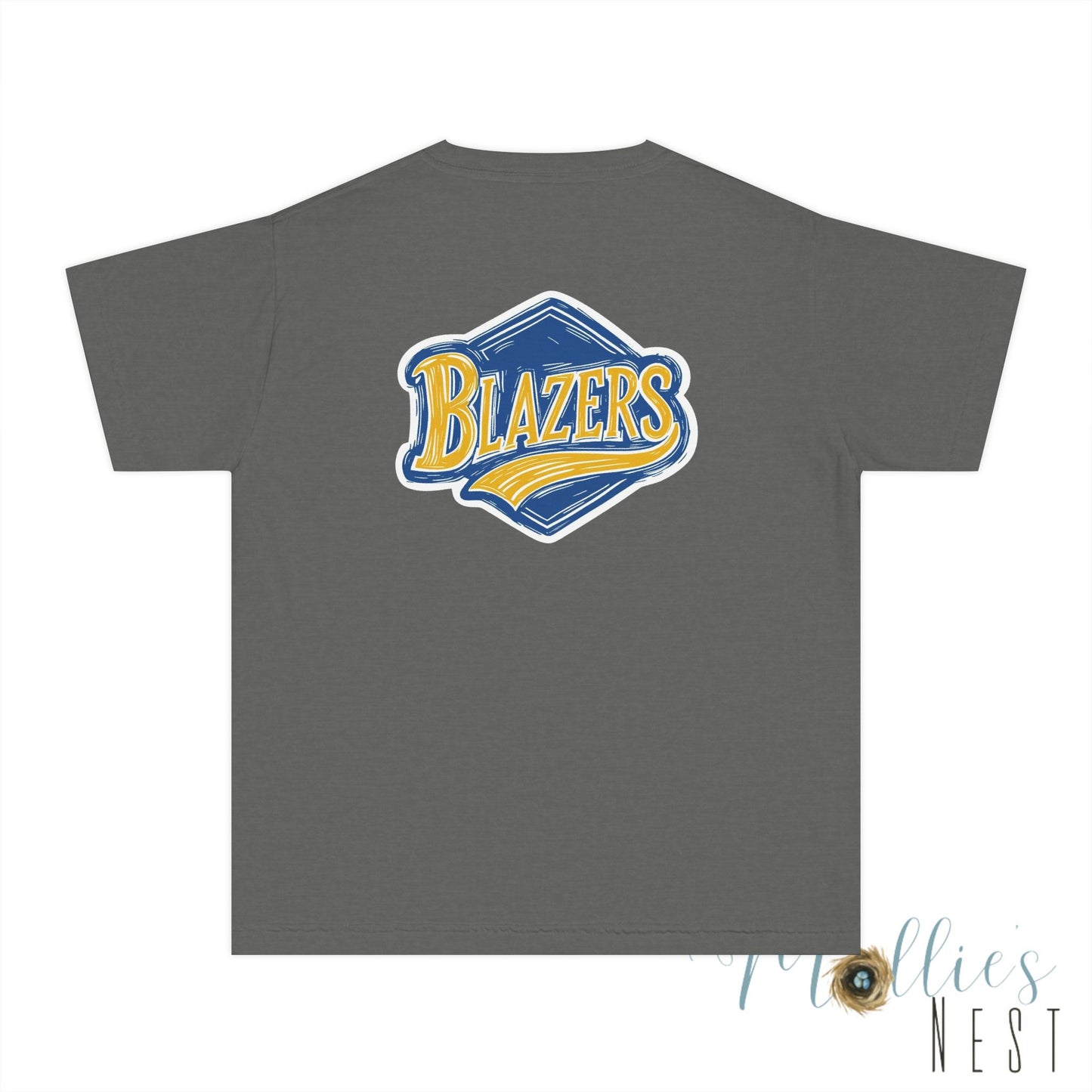YOUTH Blazers Vin tage Logo T-Shirt — Retro Blue & Gold Team Logo T‑Shirt