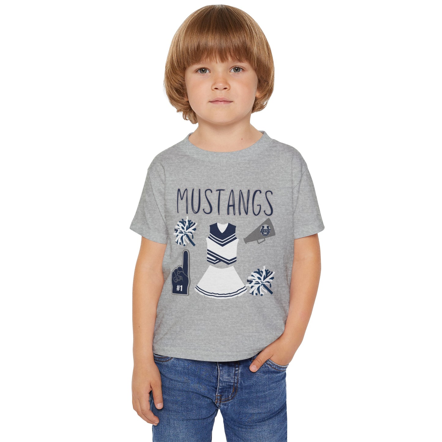 Mustangs. Cheer Heavy Cotton™ Toddler T-shirt