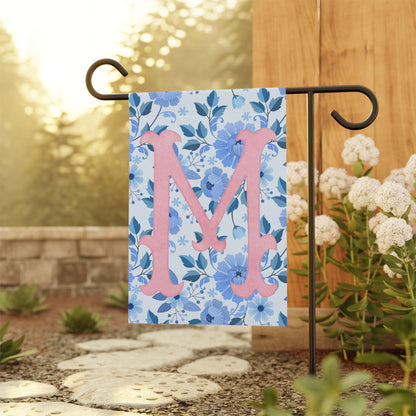 Personalized Floral Garden Banner - Initial 'M'