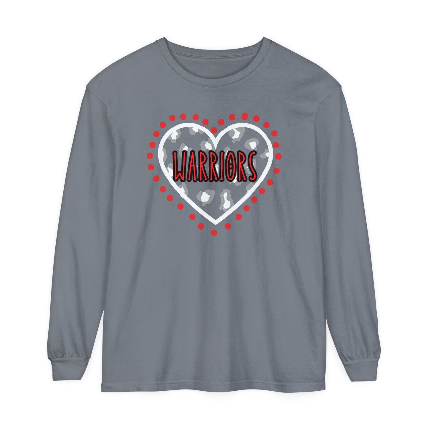 Unisex Garment-dyed Long Sleeve T-Shirt. Warriors Heart