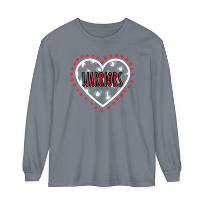 Unisex Garment-dyed Long Sleeve T-Shirt. Warriors Heart