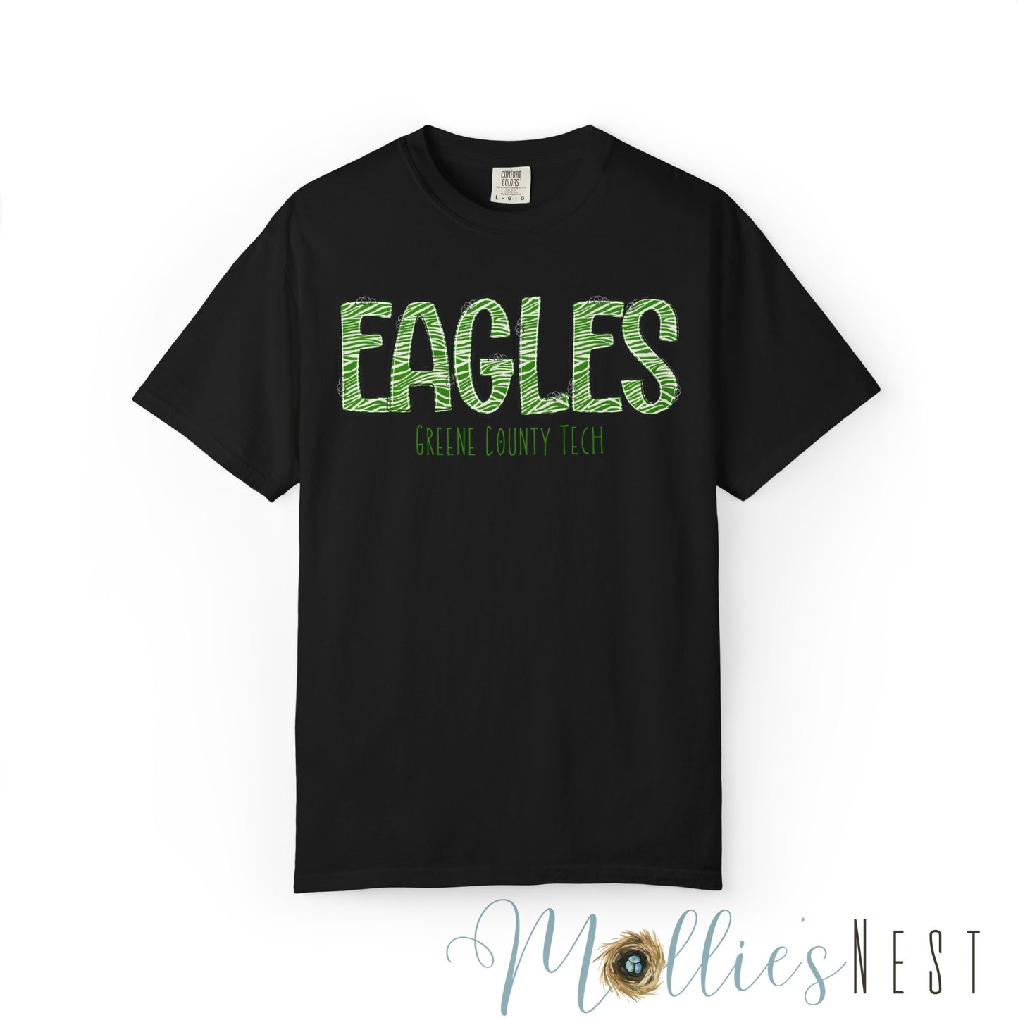 ADULT. Comfort Color Eagles (Green Zebra Print)