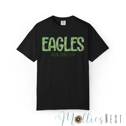 ADULT. Comfort Color Eagles (Green Zebra Print)