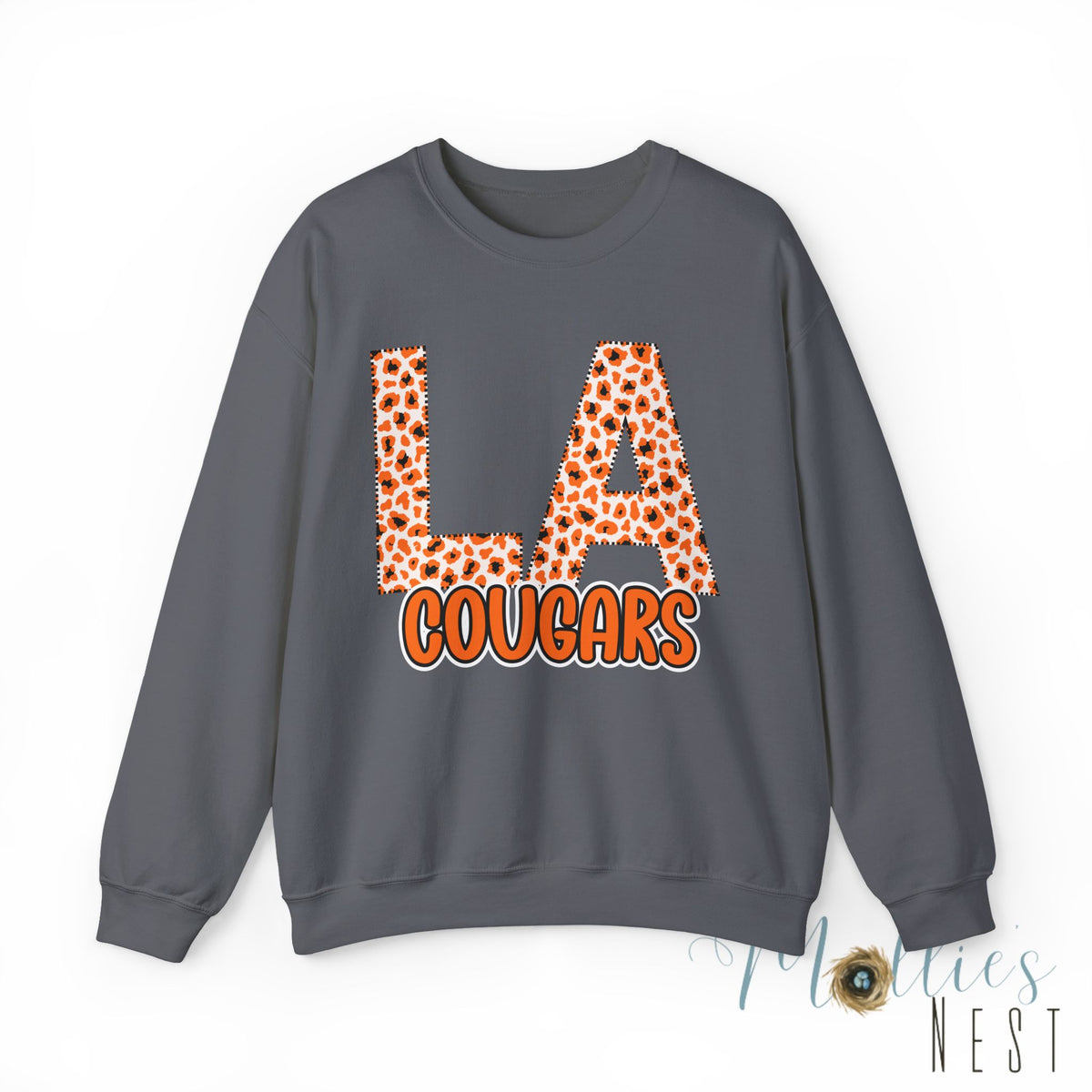 Lee Academy LA Cougars Leopard Print School Spirit Sweatshirt