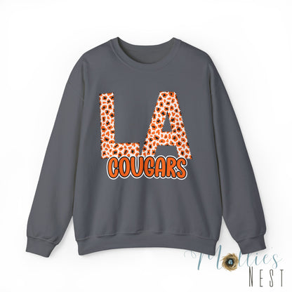 Lee Academy LA Cougars Leopard Print School Spirit Sweatshirt