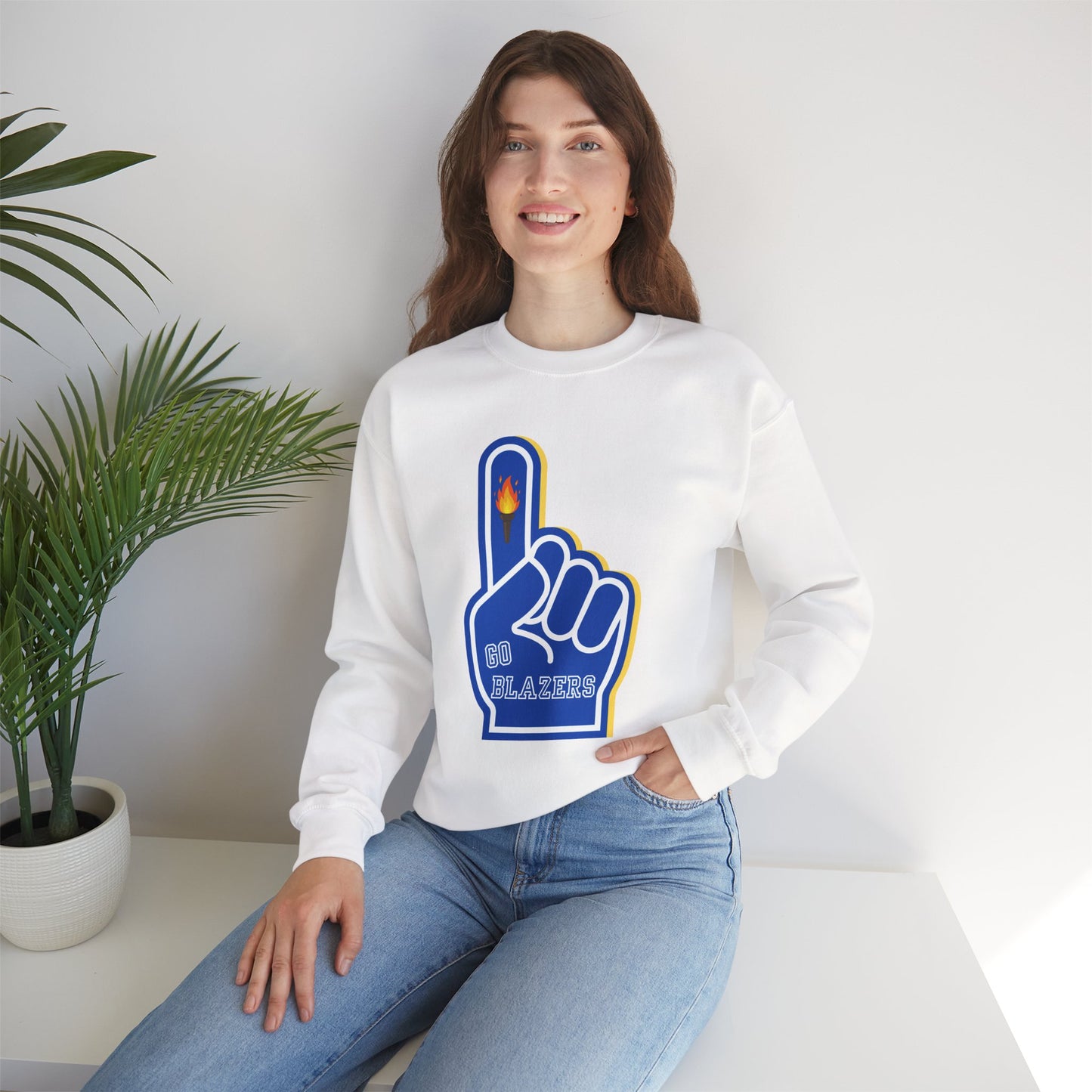 Unisex Heavy Blend™ Crewneck Sweatshirt. Foam Finger Valley View