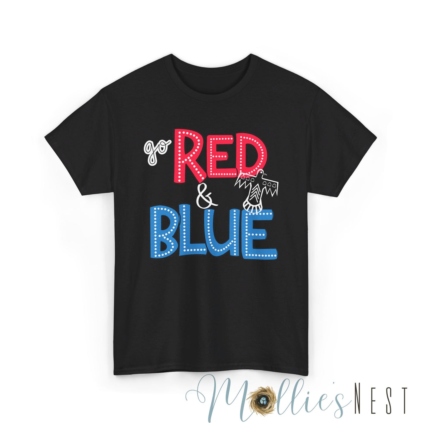 Red.Blue TBirds Heavy Cotton Tee