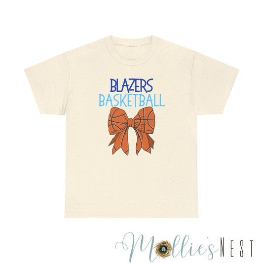 Unisex Heavy Cotton Tee. Blazers basketball bow