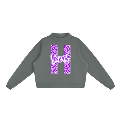 Essential Fleece Mock-Neck Crew Sweatshirt - Hamburg Lions Leopard "H"