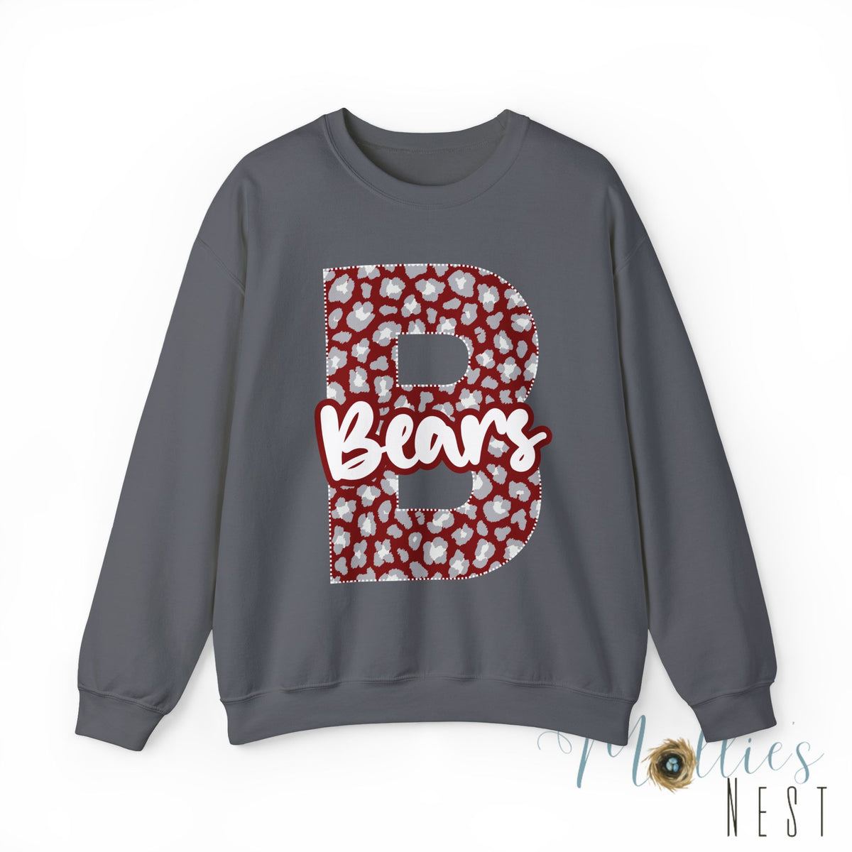 ADULT. Barton Bears. Initial B Crewneck Sweatshirt