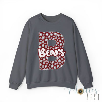 ADULT. Barton Bears. Initial B Crewneck Sweatshirt