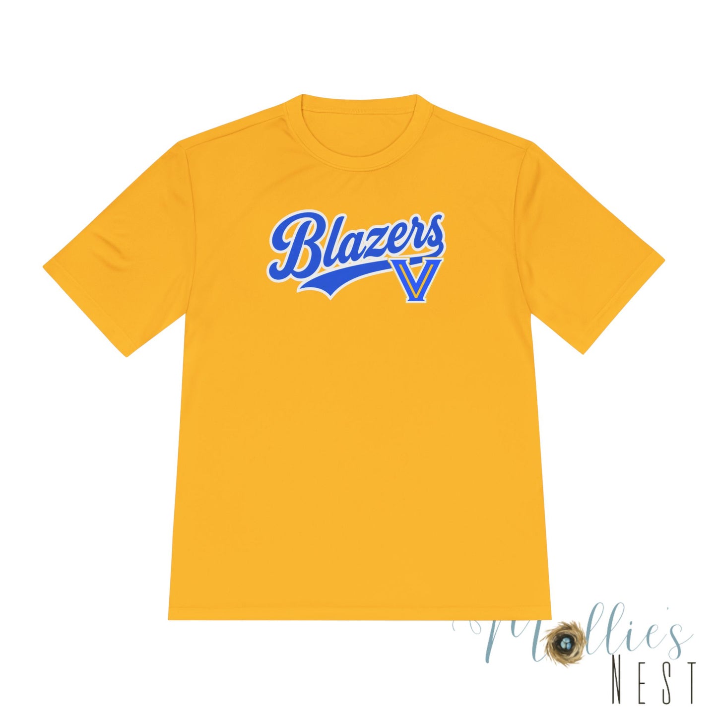 Adult. Blazers Valley View Script Performance Tee – Moisture-Wicking Athletic Shirt