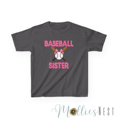 Baseball Sister Kids Heavy Cotton Tee - Cool Tee for Young Baseball Fans