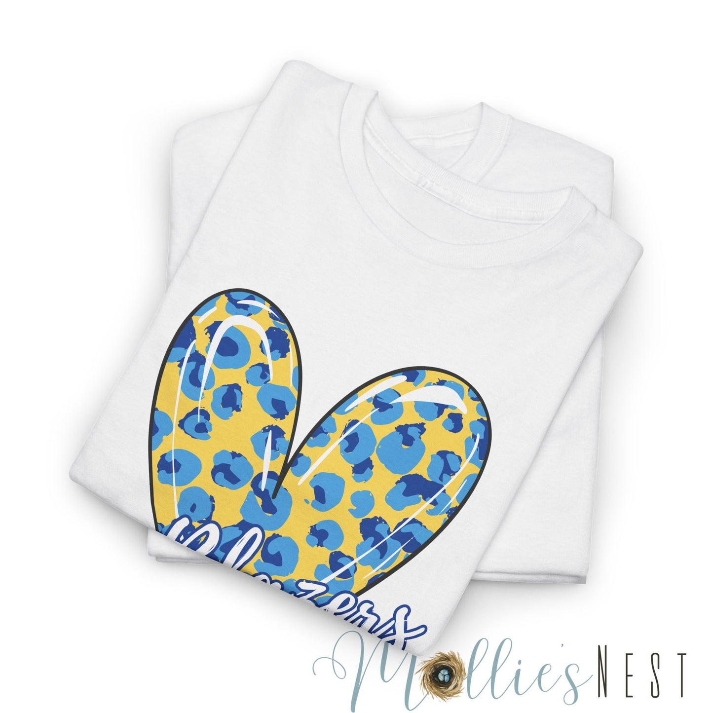 Blazers Leopard Heart. Heavy Cotton Tee