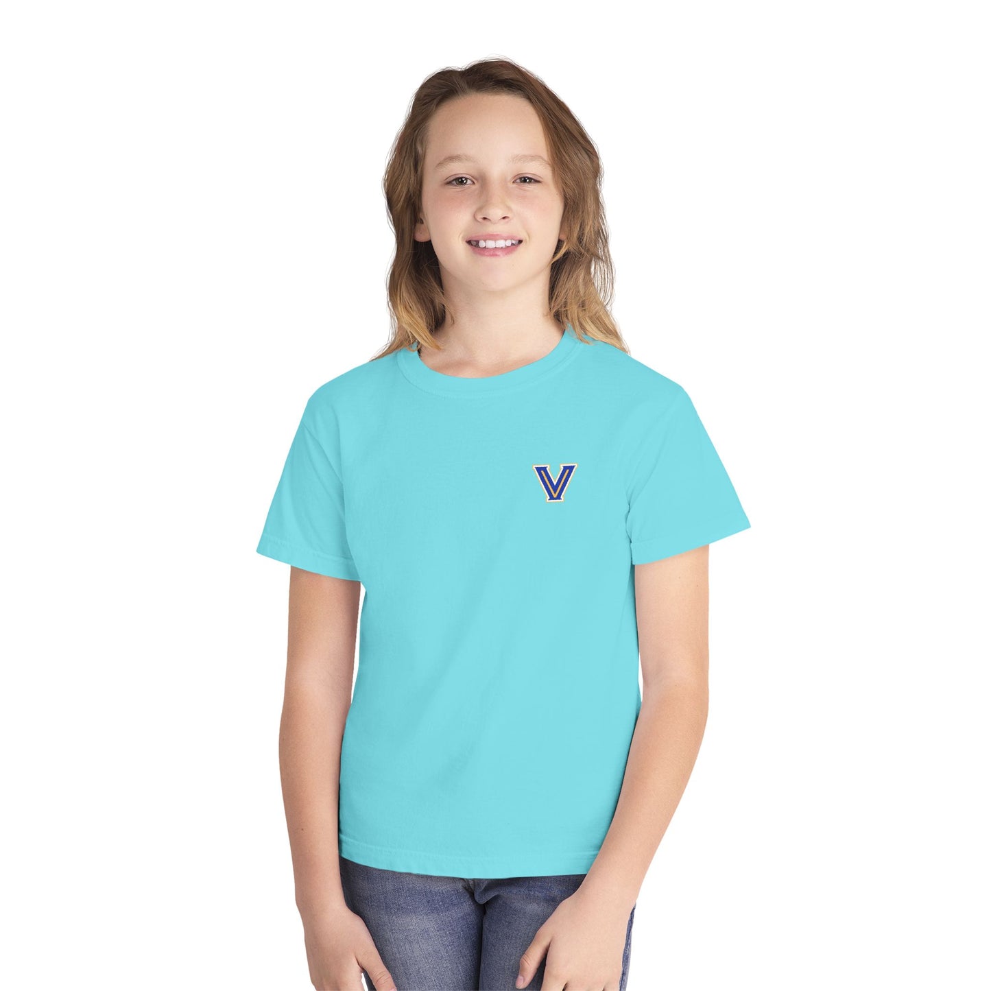YOUTH Blazers Vin tage Logo T-Shirt — Retro Blue & Gold Team Logo T‑Shirt