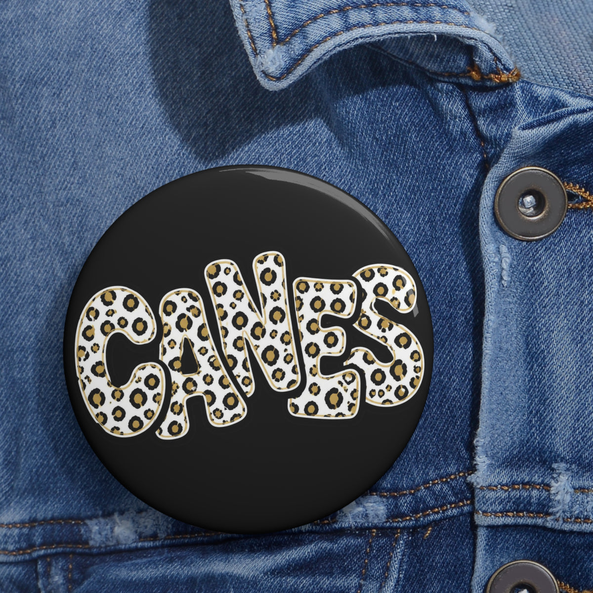 Jonesboro Hurricane Leopard "CANES" - BUTTON 2