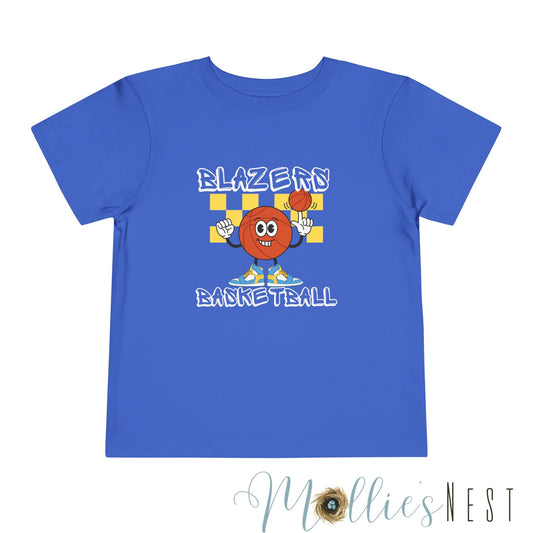 Toddler Blazers Basketball Mascot Short Sleeve Tee