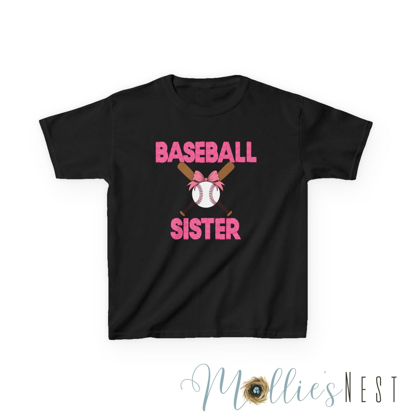 Baseball Sister Kids Heavy Cotton Tee - Cool Tee for Young Baseball Fans