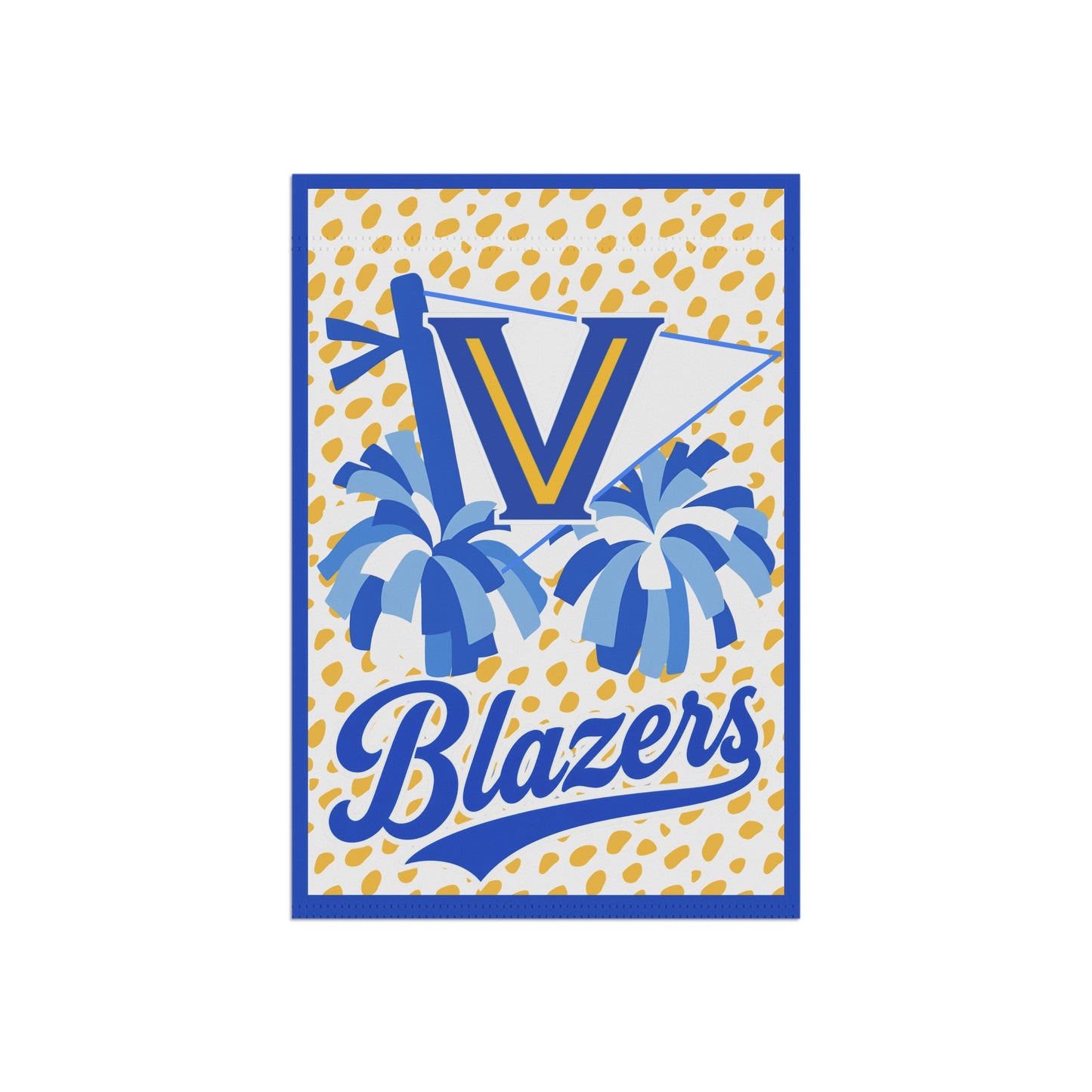 Blazers Pom Pom Flag - Blue & Gold Cheer Team House Banner