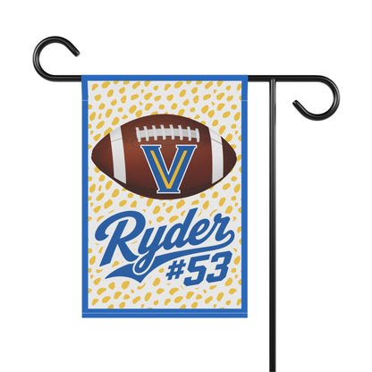 Personalized Football Yard Flag — "Ryder #53" Valley View