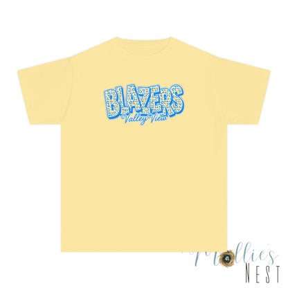 Youth Comfort Colors — "BLAZERS Valley View" - stacked block font