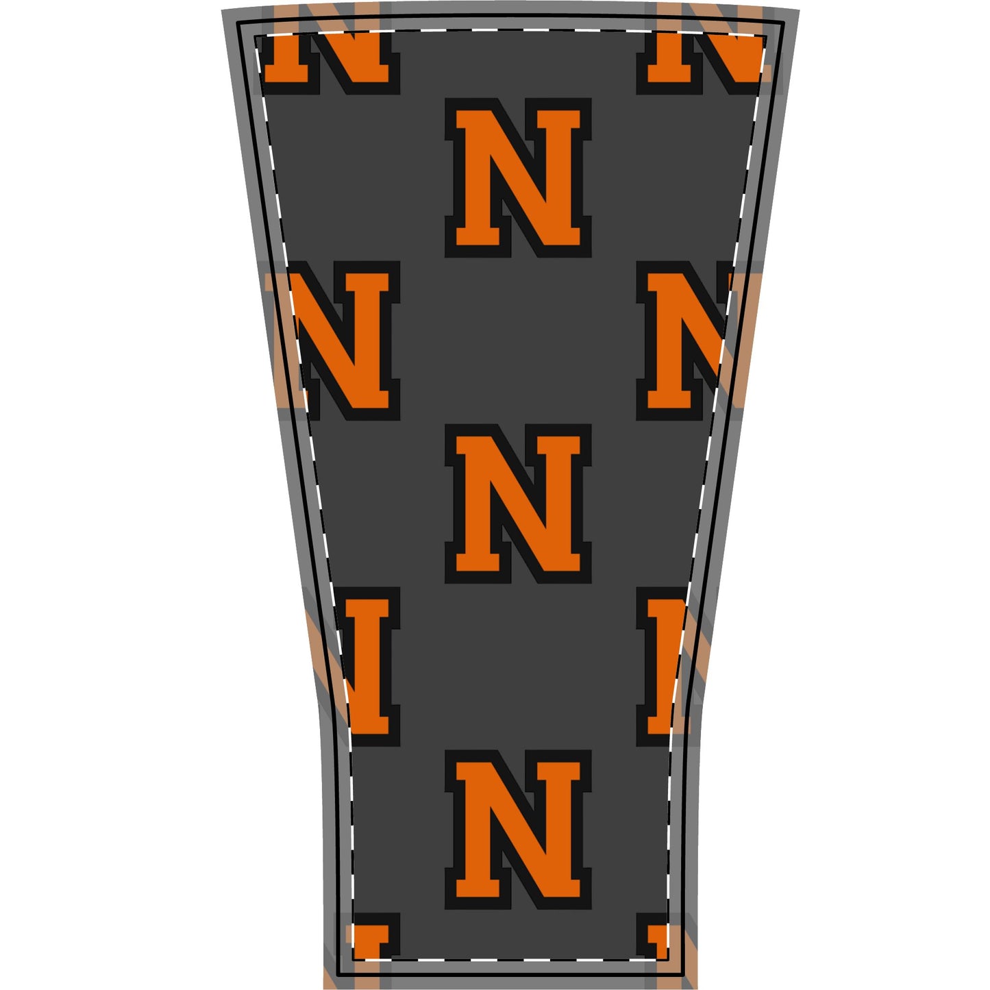 Newport Greyhounds - Gray Sports Sleeve with Orange 'N' Logo Pattern