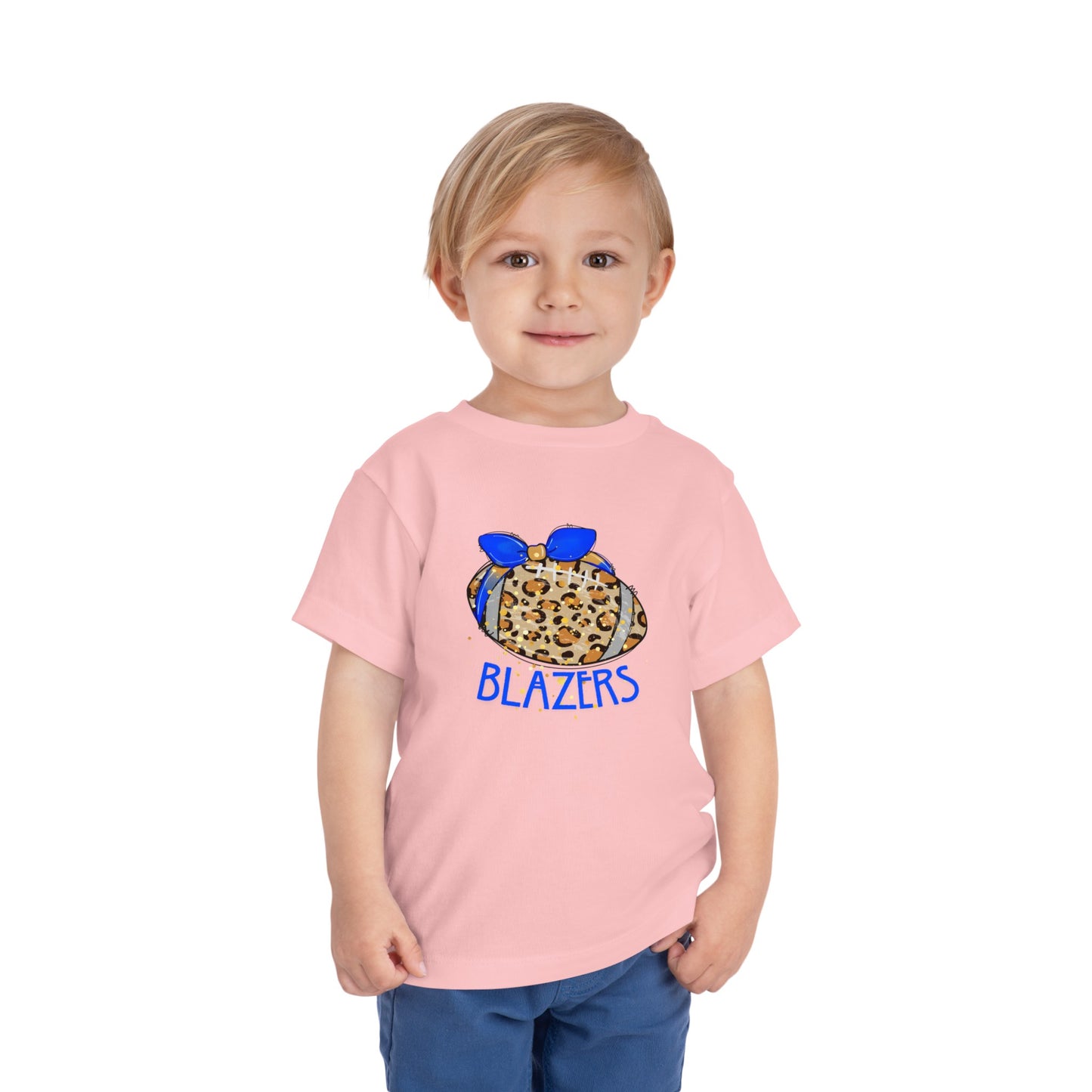 Toddler Leopard Blazer Football. Short Sleeve Tee