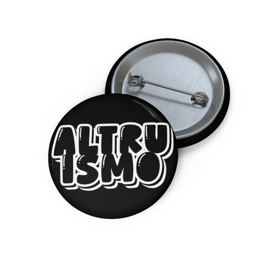 Altruismo Pin Button1 — Black Retro Bubble Letter Badge