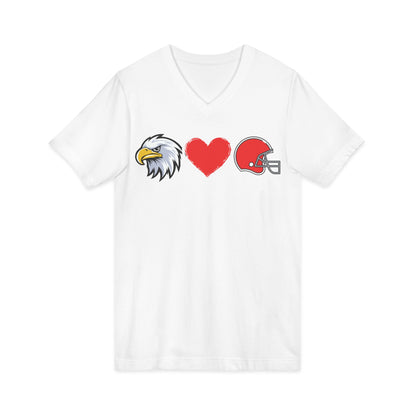 Eagle - Heart - Helmet V-Neck Tee — Football Fan Love Shirt. Eagles