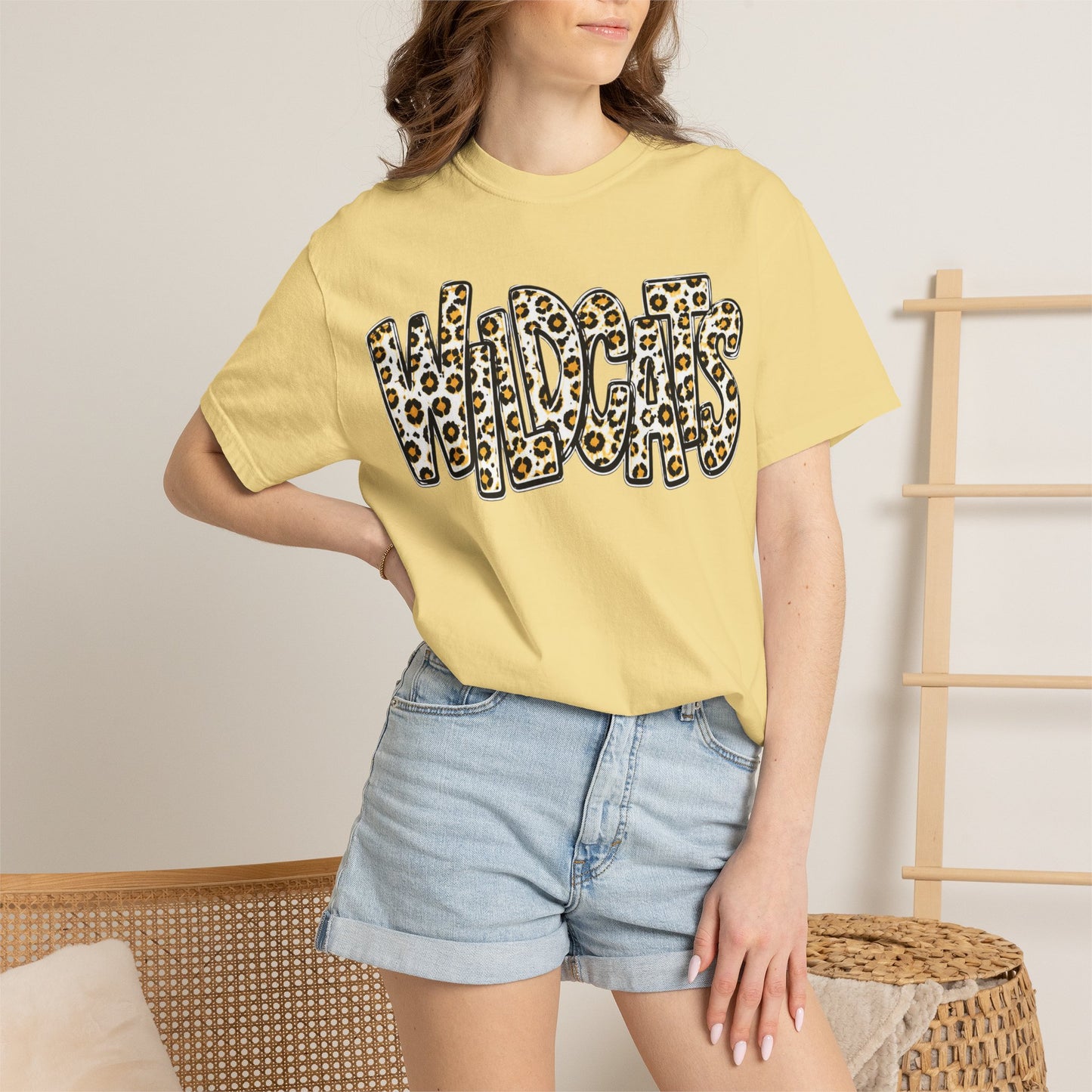 Trumann Wildcats Leopard Stacked Print T-Shirt - ADULT