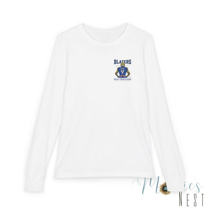 Blazers Youth Long Sleeve Tee — Valley View “V” Football Jersey Design