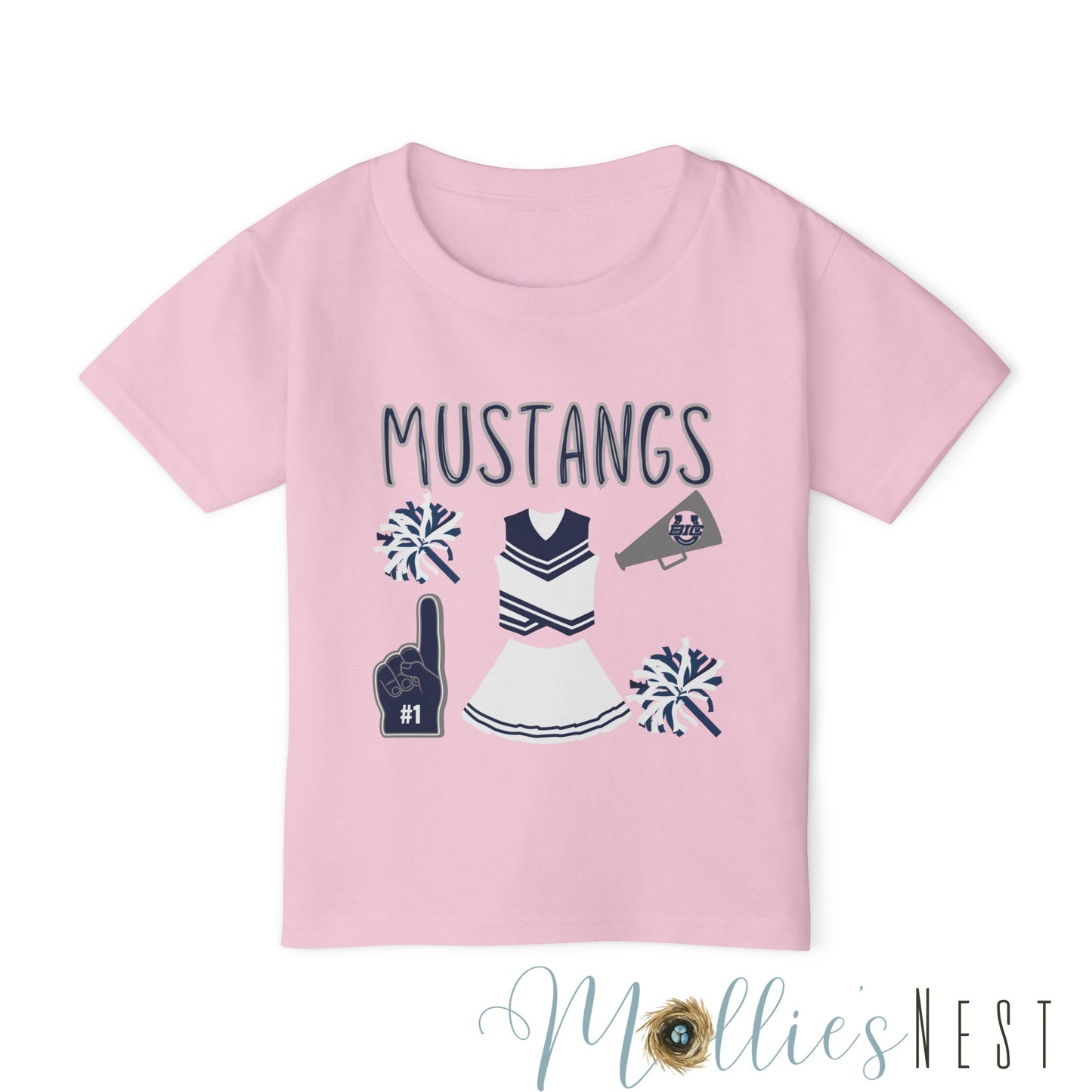 Mustangs. Cheer Heavy Cotton™ Toddler T-shirt