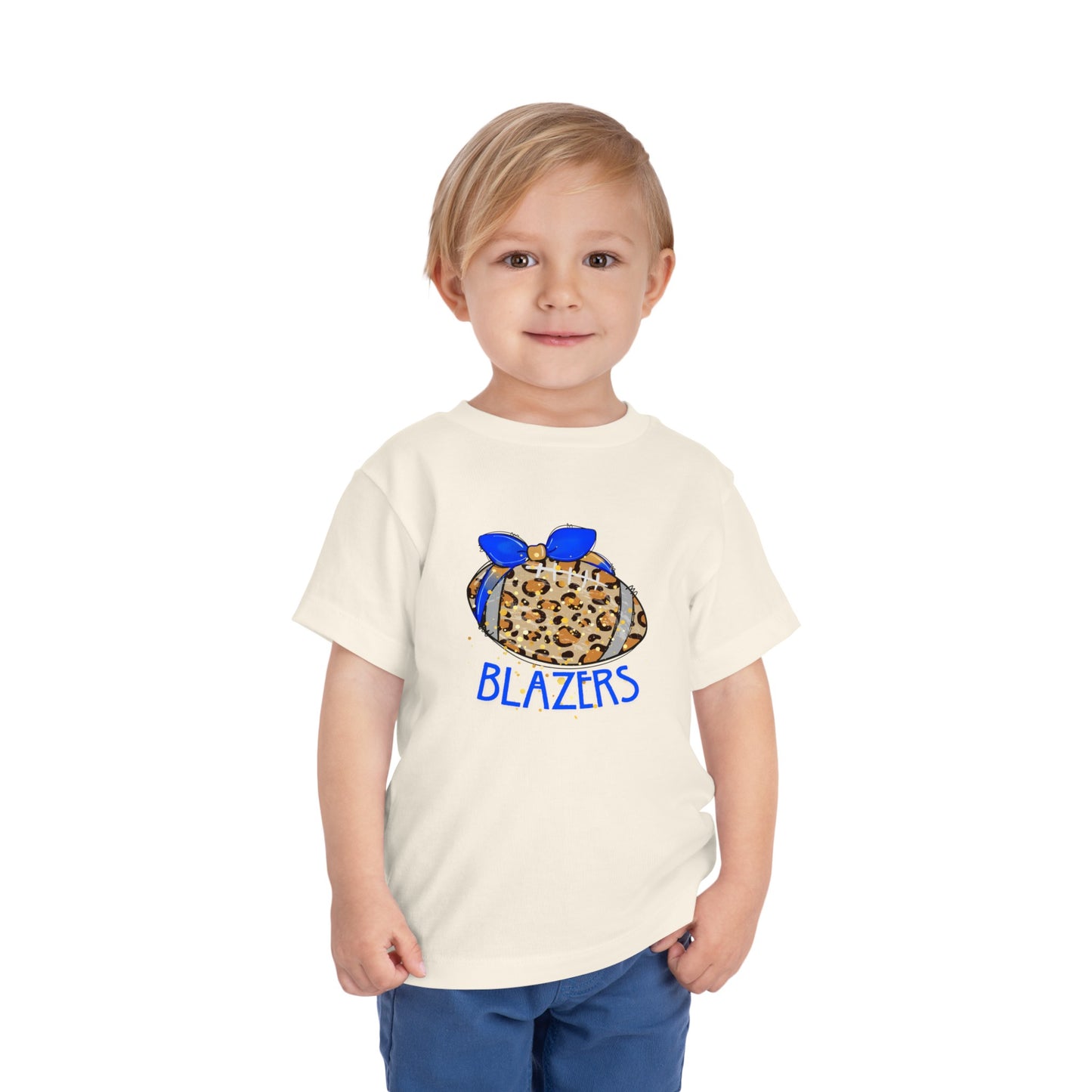 Toddler Leopard Blazer Football. Short Sleeve Tee