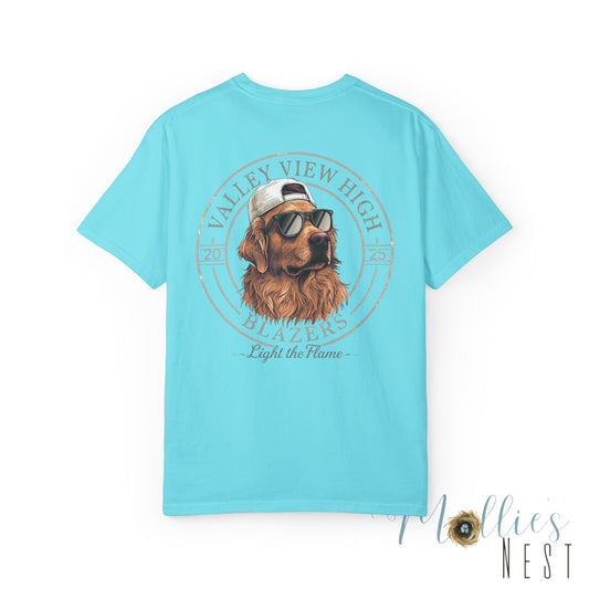Valley View Blazers. Dog with sunglasses graphic shirt
