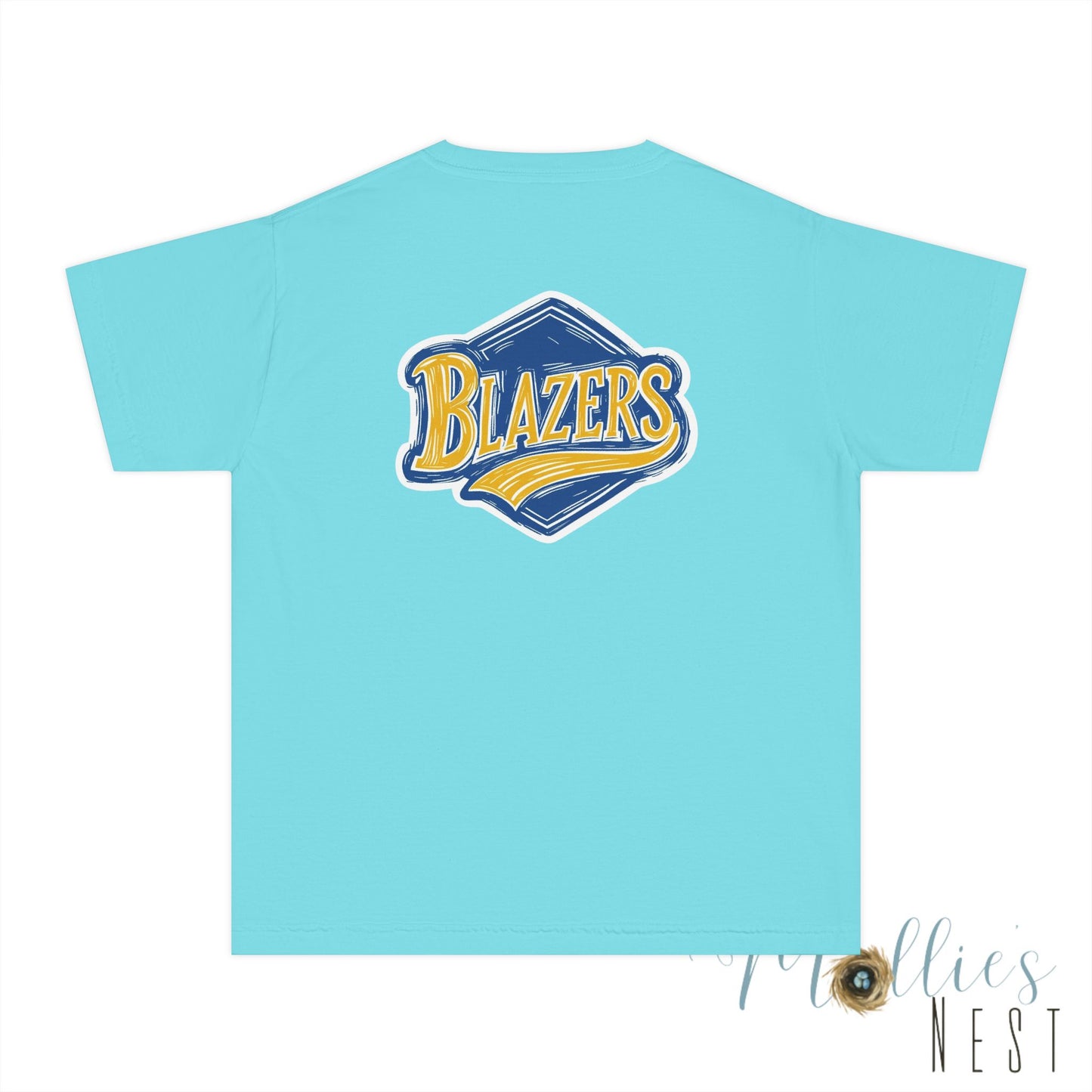 YOUTH Blazers Vin tage Logo T-Shirt — Retro Blue & Gold Team Logo T‑Shirt