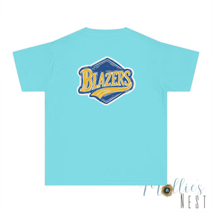 YOUTH Blazers Vin tage Logo T-Shirt — Retro Blue & Gold Team Logo T‑Shirt