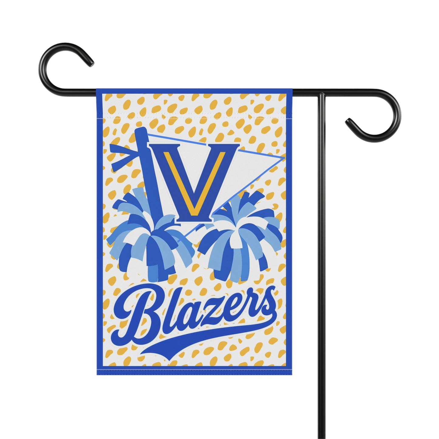 Blazers Pom Pom Flag - Blue & Gold Cheer Team House Banner