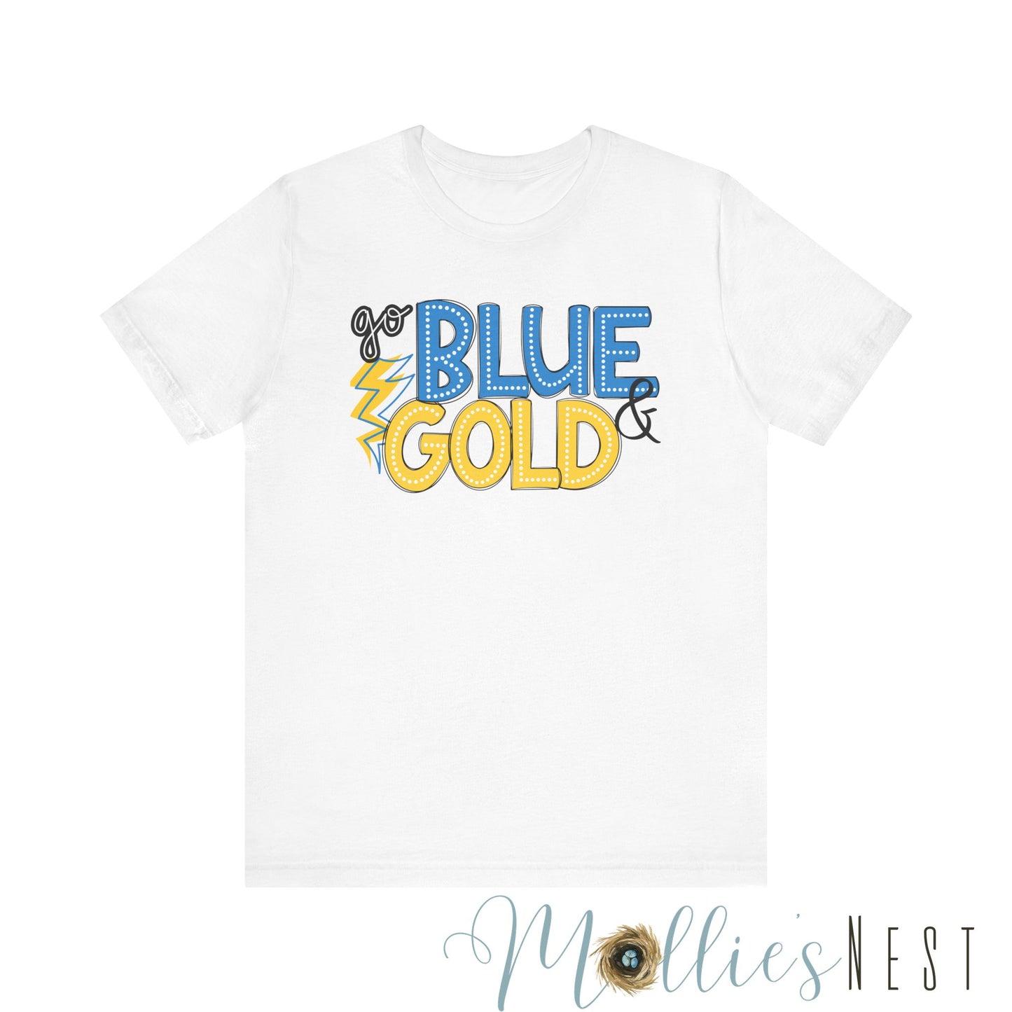 Unisex Blue & Gold. Jersey Short Sleeve Tee