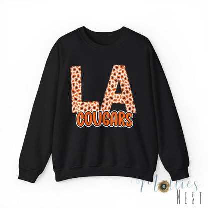 Lee Academy LA Cougars Leopard Print School Spirit Sweatshirt