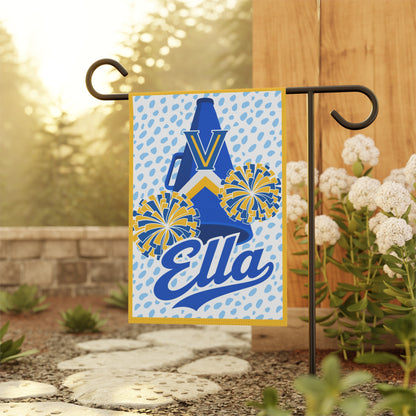 Personalized Cheerleader Flag – Custom Name 'Ella' Pom-Poms & Megaphone Design