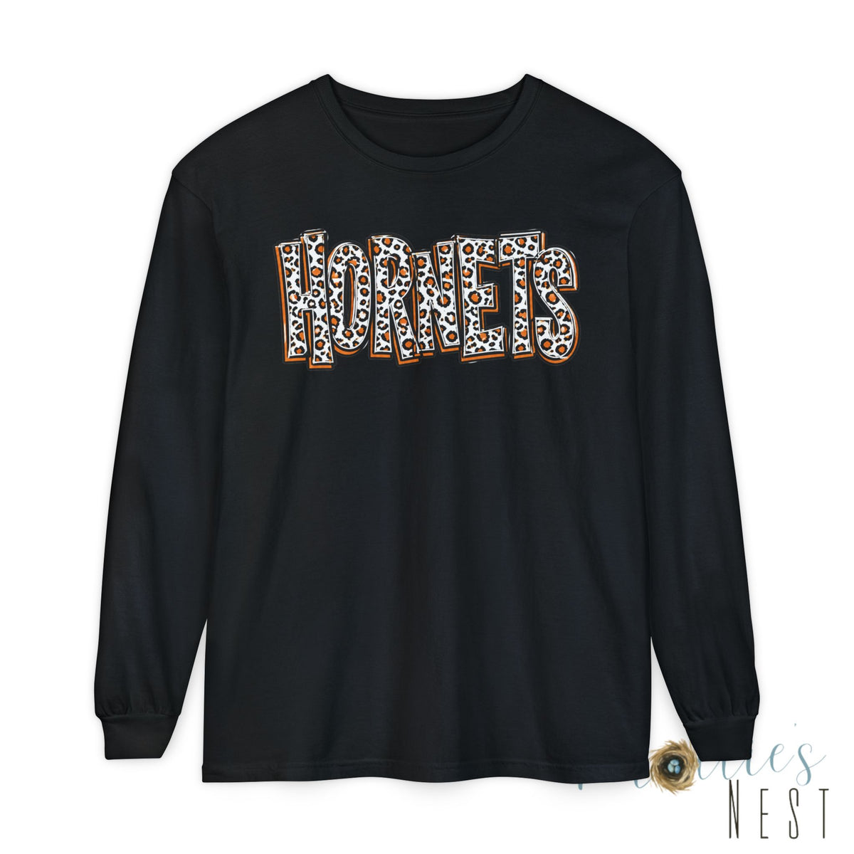 Harrisburg Hornets Stacked Leopard Print Long Sleeve T‑Shirt
