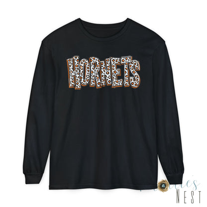 Harrisburg Hornets Stacked Leopard Print Long Sleeve T‑Shirt